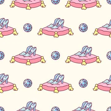 Vector girlish seamless pattern Stock Illustration