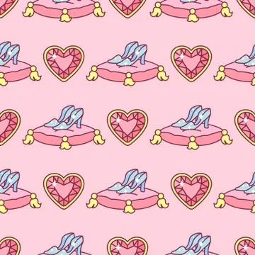 Vector girlish seamless pattern Stock Illustration