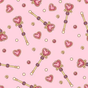 Vector girlish seamless pattern Stock Illustration