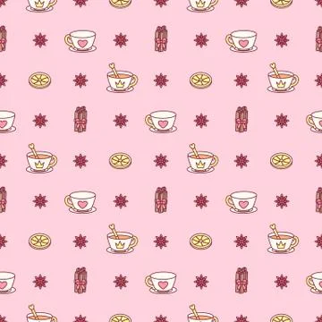 Vector girlish seamless pattern Stock Illustration