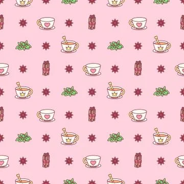 Vector girlish seamless pattern Illustrazione stock