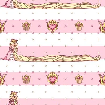 Vector girlish seamless pattern Stock-Illustration