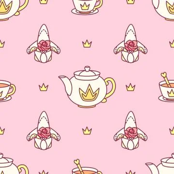 Vector girlish seamless pattern Stock Illustration