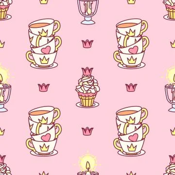 Vector girlish seamless pattern Stock Illustration