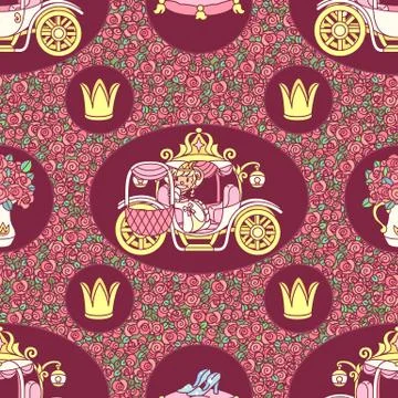 Vector girlish seamless pattern Stock Illustration