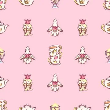Vector girlish seamless pattern Stock Illustration