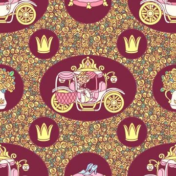 Vector girlish seamless pattern Stock Illustration
