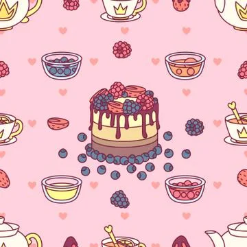 Vector girlish seamless pattern Stock Illustration