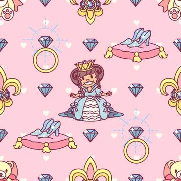 Vector girlish seamless pattern Stock Illustration