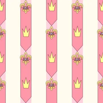 Vector girlish seamless pattern Stockillustratie