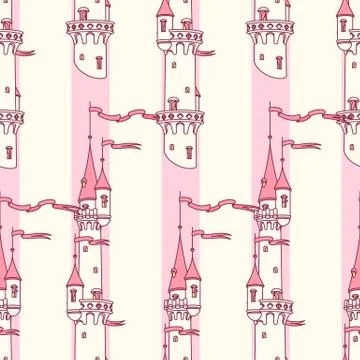 Vector girlish seamless pattern Stock Illustration