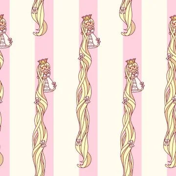 Vector girlish seamless pattern Stock Illustration