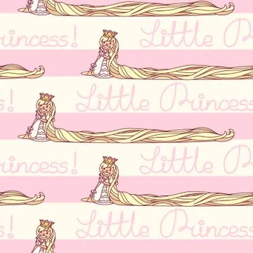 Vector girlish seamless pattern Illustrazione stock