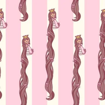 Vector girlish seamless pattern Stock Illustration