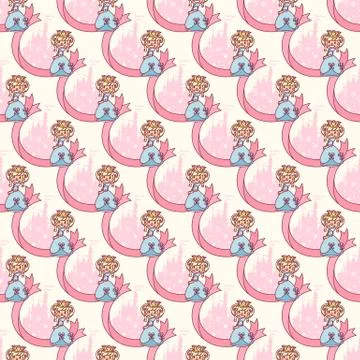 Vector girlish seamless pattern Stock Illustration