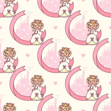 Vector girlish seamless pattern Stock Illustration