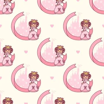 Vector girlish seamless pattern Stock Illustration