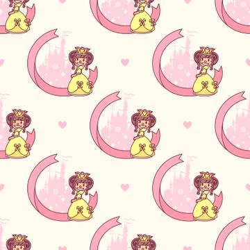 Vector girlish seamless pattern Stock Illustration