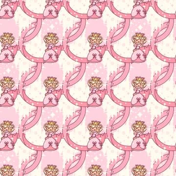 Vector girlish seamless pattern Stock Illustration