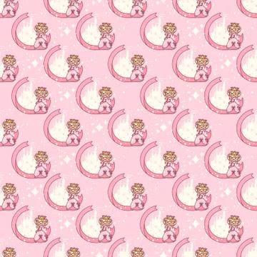 Vector girlish seamless pattern Stock Illustration