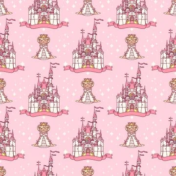 Vector girlish seamless pattern Illustrazione stock