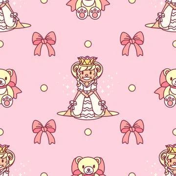 Vector girlish seamless pattern Stock Illustration