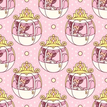 Vector girlish seamless pattern Illustrazione stock