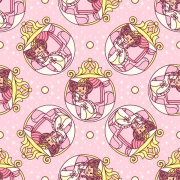 Vector girlish seamless pattern Stock Illustration