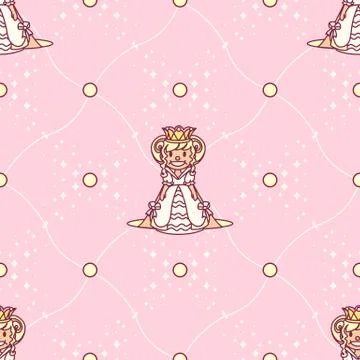 Vector girlish seamless pattern Stock Illustration
