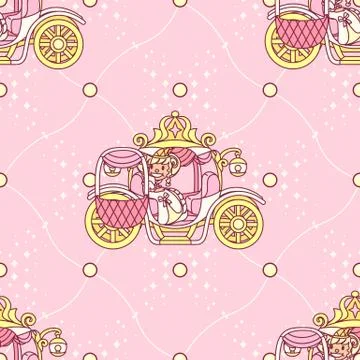Vector girlish seamless pattern Stock Illustration