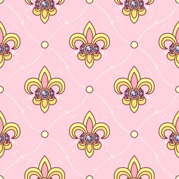 Vector girlish seamless pattern Stock Illustration