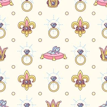 Vector girlish seamless pattern Illustrazione stock