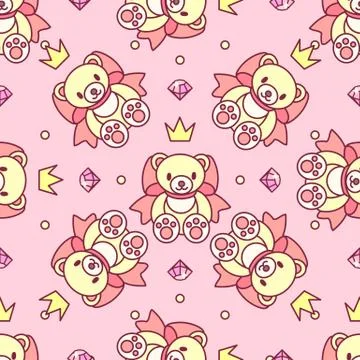 Vector girlish seamless pattern Stock Illustration