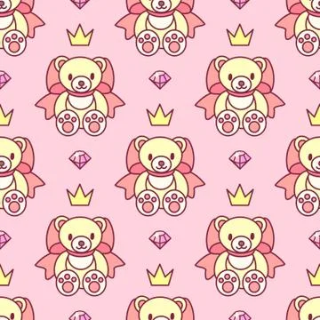 Vector girlish seamless pattern Illustrazione stock