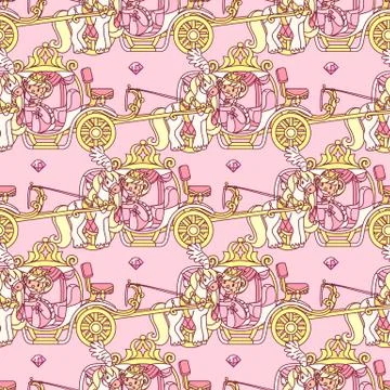 Vector girlish seamless pattern Stock Illustration