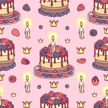 Vector girlish seamless pattern Stock Illustration