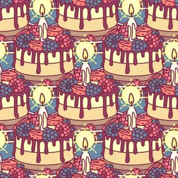 Vector girlish seamless pattern Stock Illustration