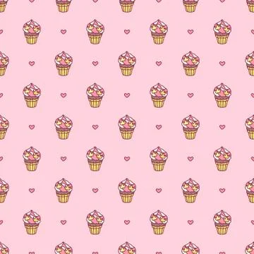 Vector girlish seamless pattern Illustrazione stock