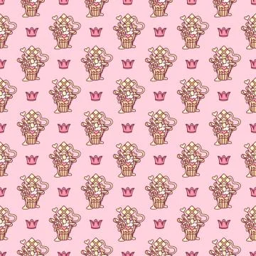 Vector girlish seamless pattern Stock Illustration