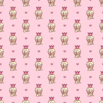 Vector girlish seamless pattern Stock Illustration