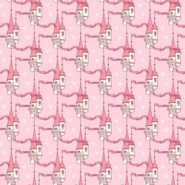 Vector girlish seamless pattern Stock Illustration