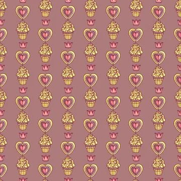 Vector girlish seamless pattern Stock-Illustration