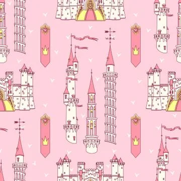 Vector girlish seamless pattern Stock Illustration