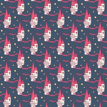Vector girlish seamless pattern Stock Illustration