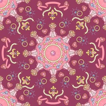 Vector girlish seamless pattern 스톡 일러스트