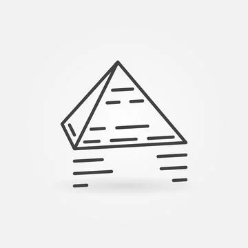Vector Giza Pyramid concept linear minimal icon Stock Illustration