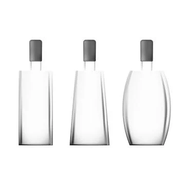 Vector glass alcohol bottle set with shadow Stock Illustration