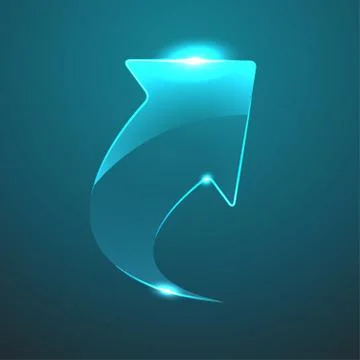Vector glass arrow icon Stock Illustration