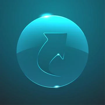 Vector glass arrow in round icon Stock Illustration
