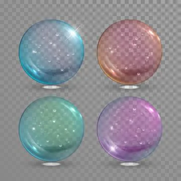 Vector glass ball with air bubbles inside Ilustração Stock